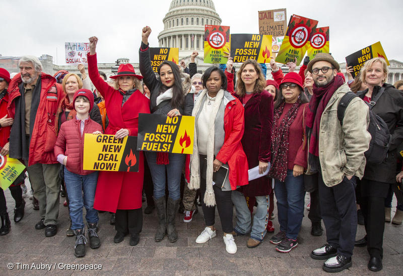 #HappyAnniversary! ⁣10/11/19 - @janefonda & @greenpeaceusa launched #FireDrillFridays. Hundreds have participated in non-violent action, thousands have rallied & the show has had 12M views. The climate movement is big, beautiful & brave. FDF is proud to be part of its strength.