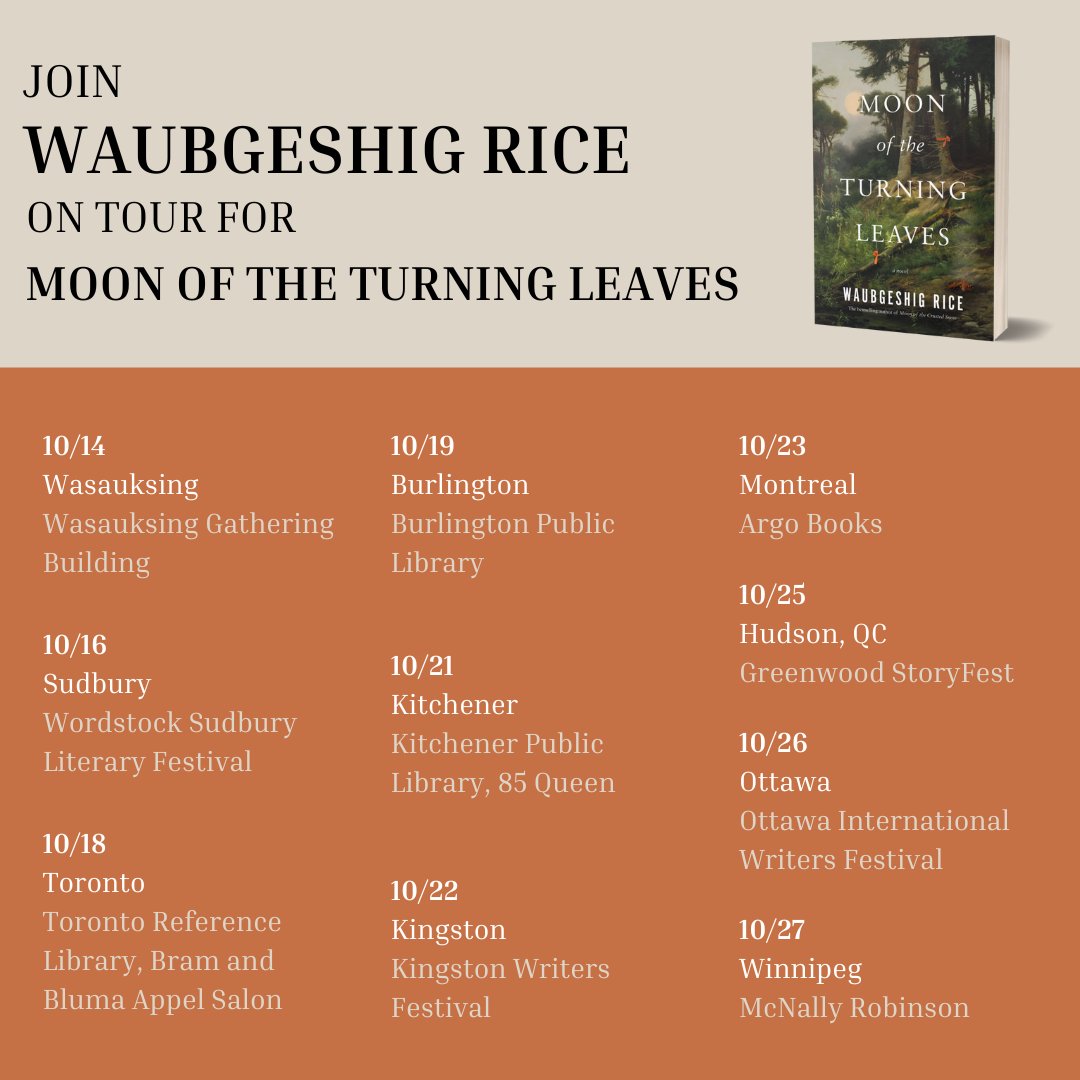 waub's tweet photo. Now that Moon of the Turning Leaves is out, I'm getting ready to hit the road. I hope to see many of you at these events over the next month and a bit! For details, please visit https://t.co/IJTrnpNImT or click the links in the thread below 🍃🍂 https://t.co/HECXTaHd24