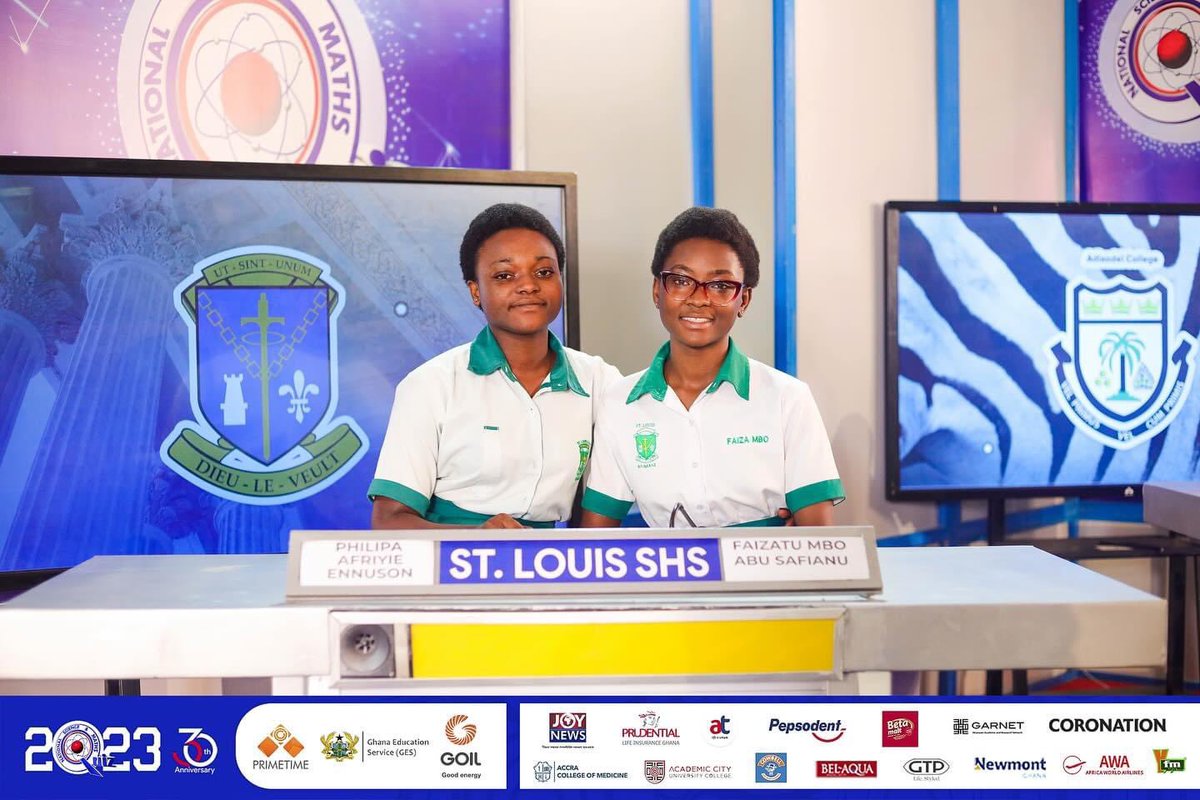 NSMQGhana's tweet image. KUMAPLEY

End of Contest: 

St. Louis SHS: 53pts 
Adisadel College: 23pts 
Abuakwa State College: 19pts

#NSMQ2023 #NSMQ30 #Primetime #NSMQOneEighth