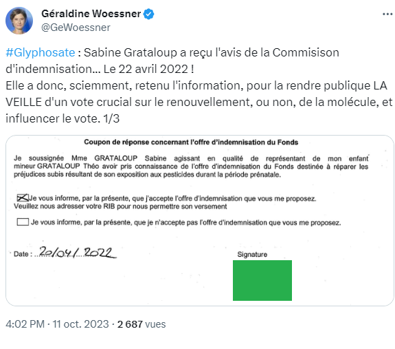 AgroChimie's tweet photo. Géraldine Woessner comme nous l'aimons 🥰, résolue jusqu'à refuser toute empathie à une mère et son fils atteint de graves malformations et volontaire au point de divulguer publiquement signature et courrier personnel.
De l'excellent journalisme 😍 https://t.co/ctffWeH5Fm