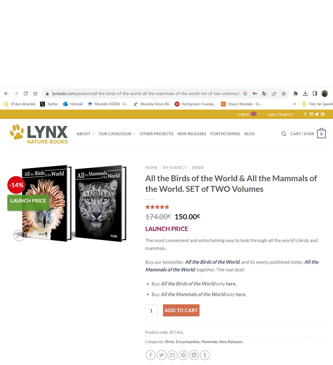 1-Bu kitap setini internetten satın aldım, bakın başıma neler geldi. Kitap 150 Euro olduğu için gümrüğe takıldı. Gümrük işlemleri için aracı firmaya ulaştım. Benden işlemler için 10-15 bin TL tutar denildi. O zaman kitap yayın evine iade edilsin, ödememi geri alırım dedim.