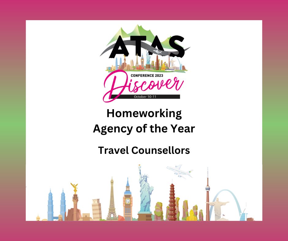 Congratulations to Travel Counsellors! Winner of Homeworking Agency of the Year.
#atasconf23