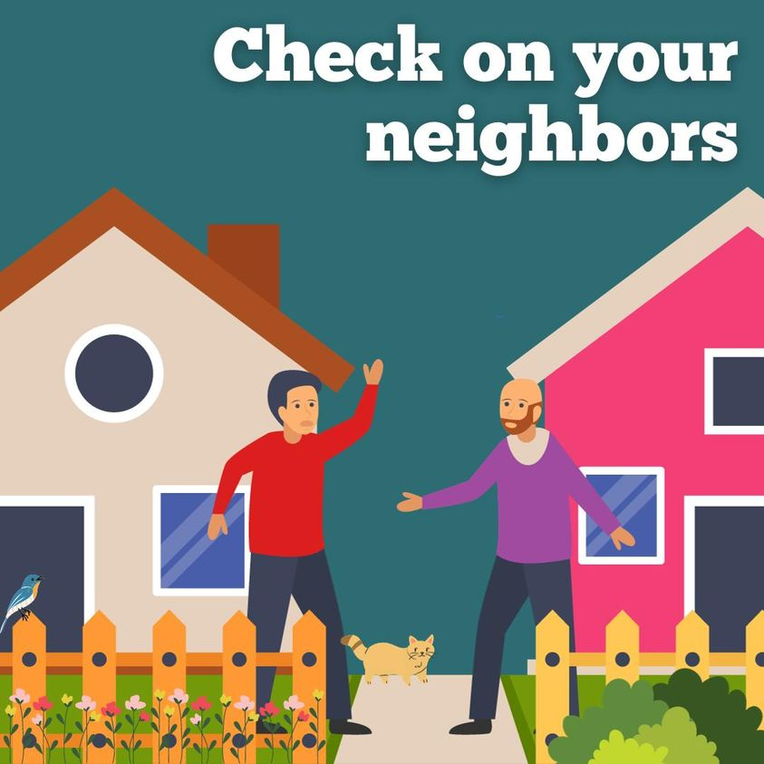 SCEMD's tweet photo. A friendly wave today could mean a helping hand tomorrow.
Chat with neighbors and loved ones to make sure everyone knows what steps to take and who to contact in an emergency.
#NeighborhoodUnity #EmergencyPreps https://t.co/w6nKLeanjz
