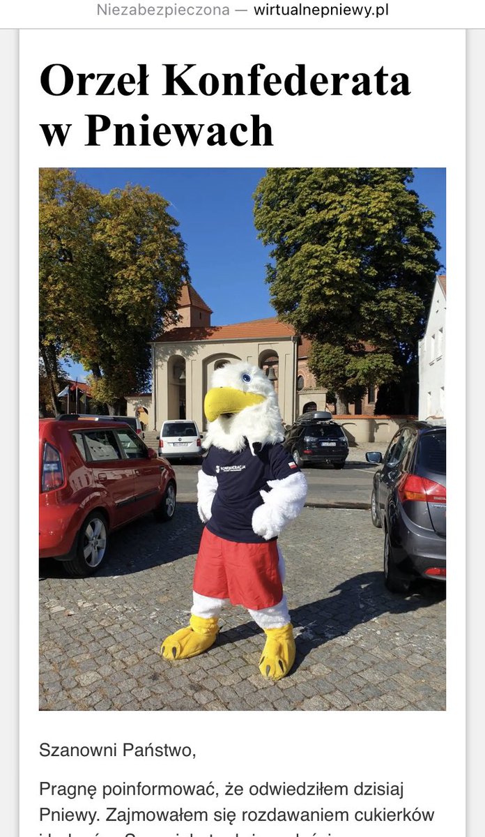 OrzelKonf's tweet photo. Piszo o mnie @WirtualnePniewy 
#Pniewy #OrzełKonfederata https://t.co/x8gPbdxQH0