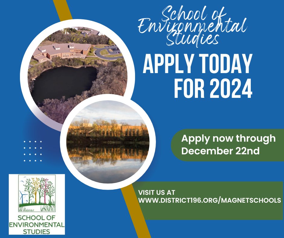 Now Accepting Applications for the 2024-25 School year!  Visit us at district196.org/magnetschools for more information.