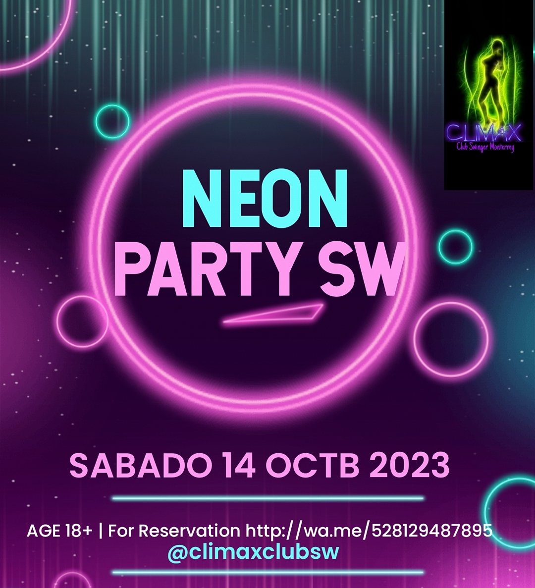 mmarburmty2's tweet photo. Todos cordialmente invitados
Sabado 14 de octubre de 10 pm a 5 am
Dress code Neon
*Dinamicas
*Shot de cortesia
* Bailes
* Regalos
Y mucho mas no faltes, recuerda pareja acompañada de single no cover solo el aporta.
Reservaciones https://t.co/4D9nofMlib
@climaxclubsw https://t.co/vod2ZZWqXl