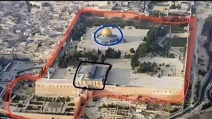 Likee01's tweet photo. علّموا أولادكم أن .. 

المُحاط باللون الأحمر هو المسحد الاٯصى كله.

المُحاط باللون الأسود هو المسجد القبلي 

المُحاط باللون الأزرق هو مسجد قبة الصخرة الذي يضم الصخرة المشرفة التي عرج منها
النبي إلى السماء في ليلة الإسراء والمعراج.

علموا أولادكم حب  الاقصى والقدس و��لسطين  🇵🇸 https://t.co/DOEuu0R6bL