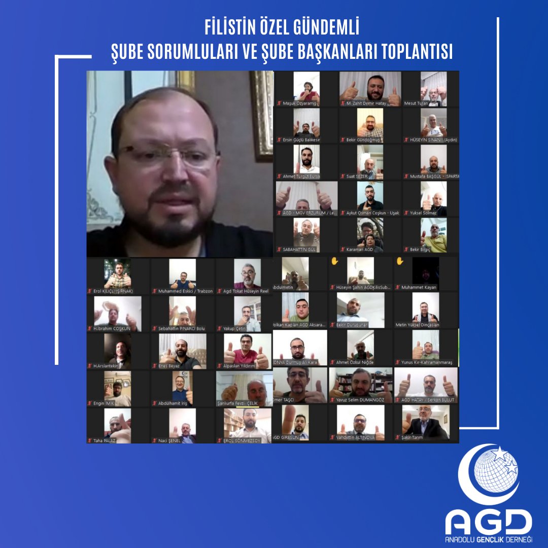 agdorgtr's tweet photo. Genel Başkanımız Salih Turhan Bey'in katılımıyla; Filistin Özel Gündemli Şube Sorumluları ve Şube Başkanları Toplantımız online olarak icra edildi.

#FilistininYanındayız

#ZamanıGeldi 
#AlQudsBelongsToMuslims
#FilistindeMücahidler
#KudüsMüslümanlarındır
#طوفان_الاقصي https://t.co/8AOvjsyJ3l