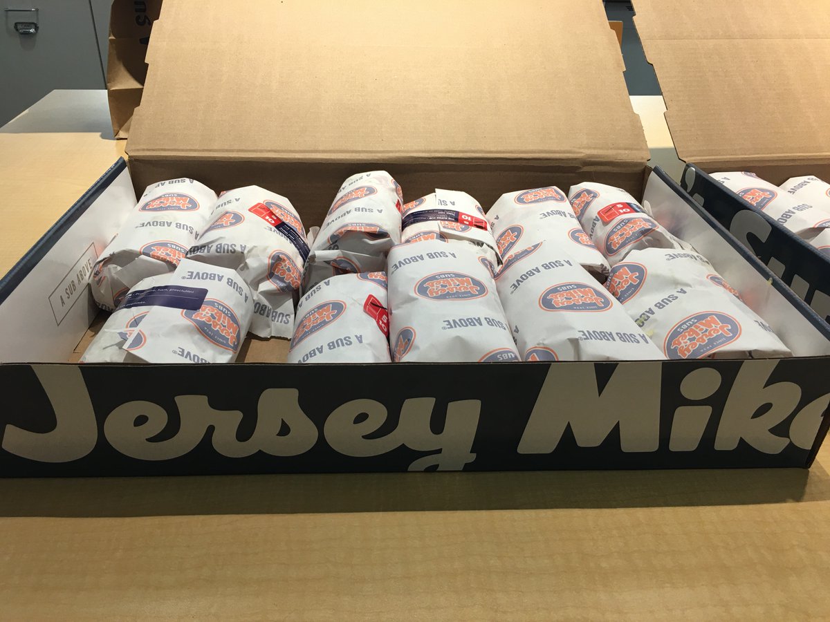 Thanks for the delicious sandwiches <a href="/jerseymikes/">Jersey Mike's Subs</a> !!! 💥 🤤 #jerseymikes #lunch #food
