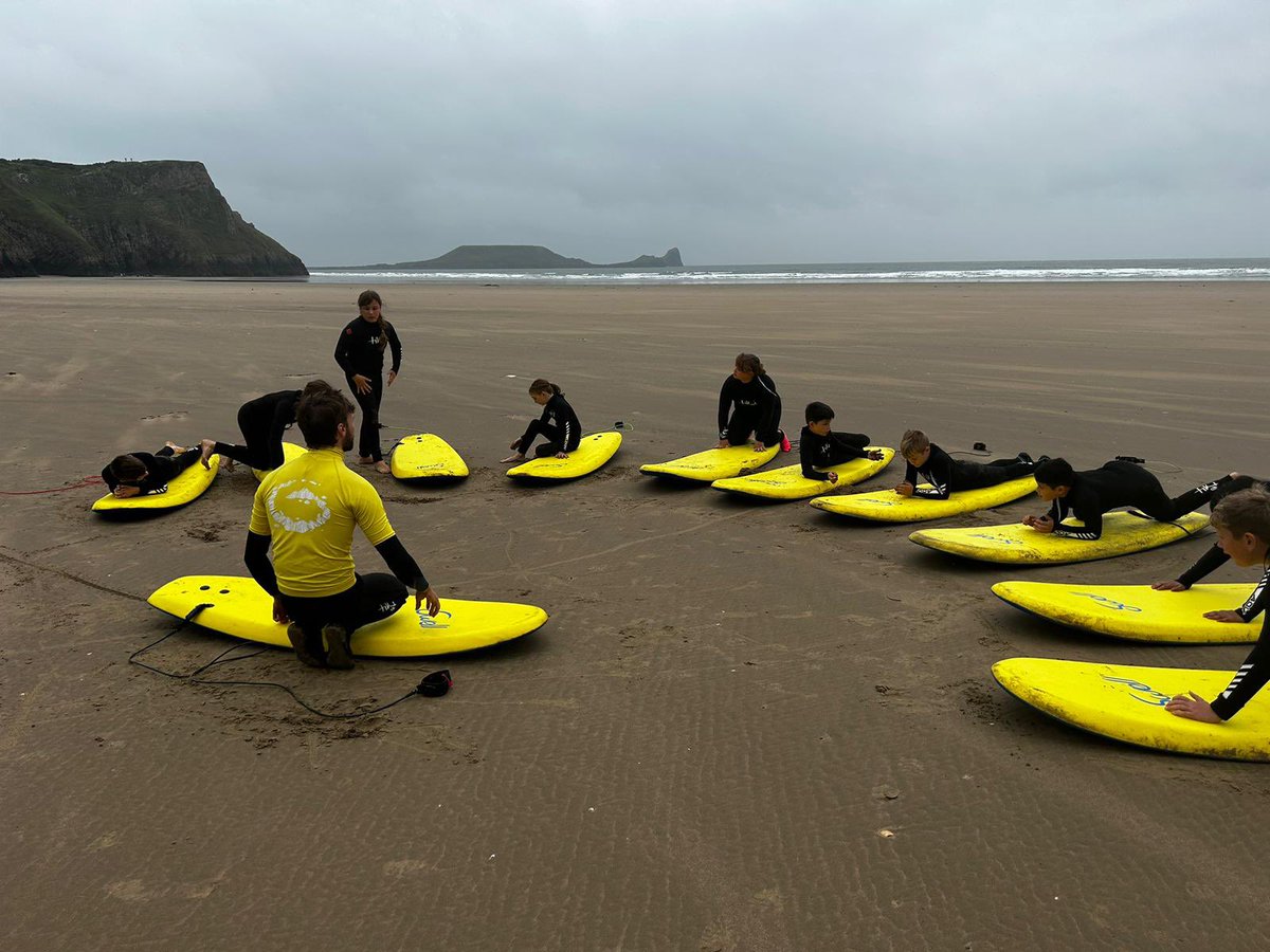 crwysprimary's tweet photo. Day 3 in the Big Borfa House was spent surfing and body boarding at Rhossili. #itsGowerTime https://t.co/uYZjkrjcaK