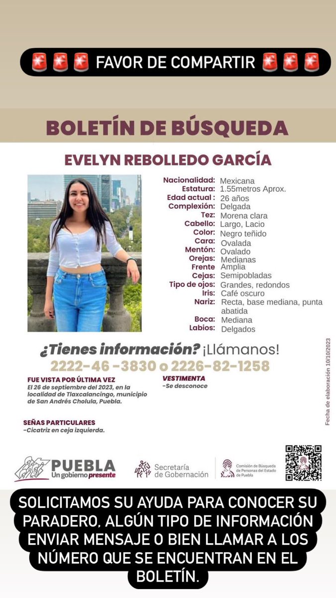 gabsip's tweet photo. Ayúdenos a difundir 🙏🏼🚨🚨🚨🚨

@busqueda_cdmx @Busqueda_MX @busquedagobpue @TelevisaPuebla @ImagenTVPuebla @JCarlos_Valerio @carlosmartinh  @Ultrapuebla @MariLoliPellon @FiscaliaPuebla @VozdelosDesapa @SergioSalomonC https://t.co/EoXcHEGji9