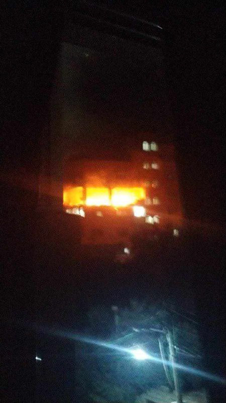 PalestineEye_'s tweet photo. An Israeli Airstrike has reportedly Struck the 3rd Floor of an Apartment Building in Gaza where the Family Home of Chairman of the Hamas Political Bureau and Senior Politcial Leader, Ismail Haniyeh is Located.
#IsraelPalestineConflict 
#IsraelPalestineWar https://t.co/UgCW1OhaBg