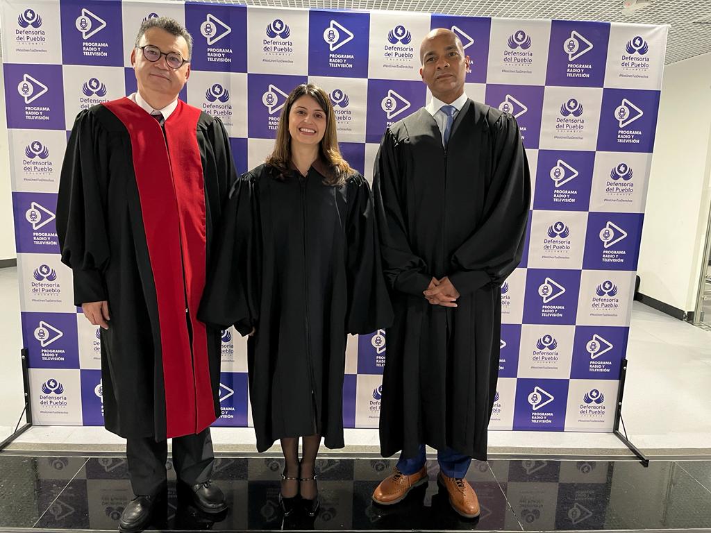 DerConstUEC's tweet photo. Humberto Sierra Porto (Juez), Alexei Julio (director jurídico) y Natalia Castro (abogada) de la @CorteIDH, director y profesores de nuestro departamento hoy en la audiencia del caso Pérez Lucas y otros vs Guatemala en el marco del 162 Periodo de Sesiones Ordinarias. https://t.co/SQo9FArBEv