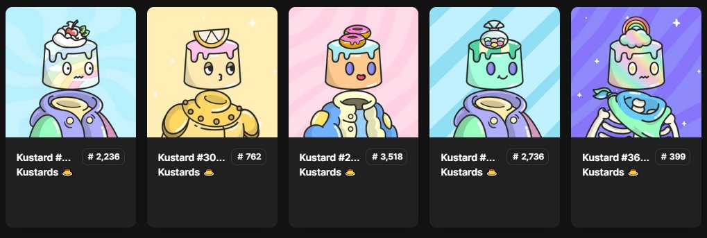 Big shoutout to @johnnym06218750 for sending 5 Kustard NFTs to our prize wallet! 💞