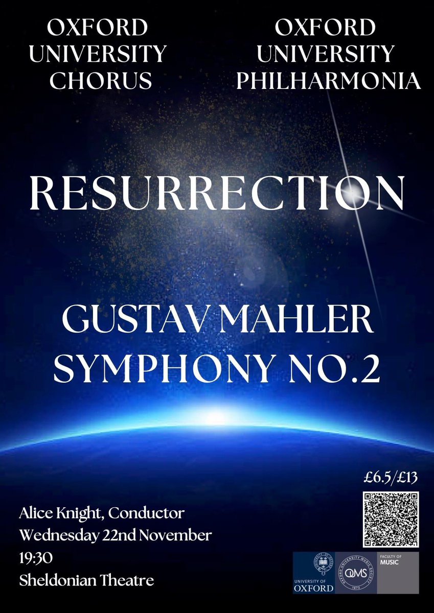 oxunichorus's tweet image. Join us at 19:30 on the 22nd November for what promises to be the event of the term!

Oxford University Philharmonia and Oxford University Chorus present Gustav Mahler’s Symphony No.2

⬇️⬇️⬇️