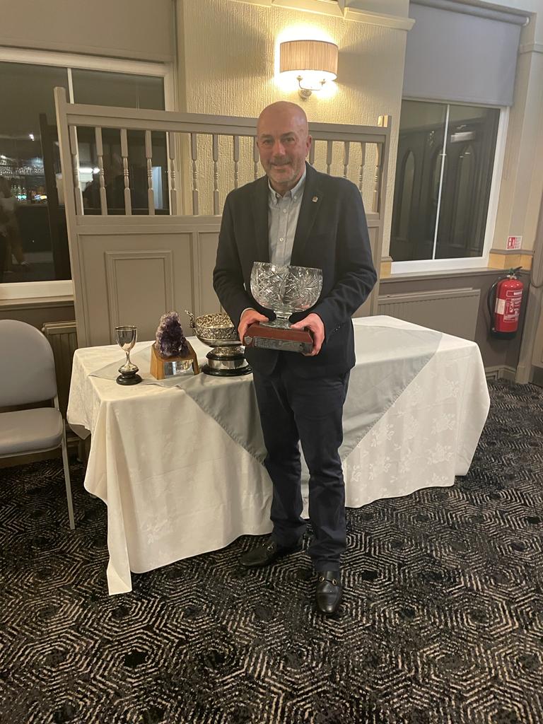 Paulschodale's tweet photo. Saturday evenings season ending  presentation evening.
4 🏆 and the greatest season ever at MGC
Exceptionally proud to pick up these and my name forever on the boards that accompany them.
#goldleaf
@GolfManchester 
@EnglandGolf 
#howdidido 
@GolfMonthly https://t.co/Bzvgc8QG6y