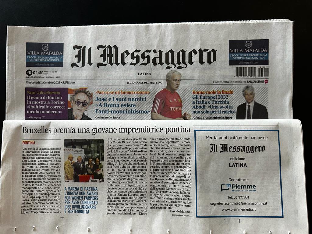 Cristian Maretti (@cristianmaretti) on Twitter photo #Marziadipastina cooperativa #SanLidano vincitrice del “innovation award for women farmer 2023” concorso indetto dal <a href="/COPACOGECA/">COPA-COGECA</a> Complimenti e congratulazioni da Legacoop agroalimentare
Segno tangibile della passione che tante donne e giovani investono in questo settore #Marziadipastina cooperativa #SanLidano vincitrice del “innovation award for women farmer 2023” concorso indetto dal <a href="/COPACOGECA/">COPA-COGECA</a> Complimenti e congratulazioni da Legacoop agroalimentare
Segno tangibile della passione che tante donne e giovani investono in questo settore
