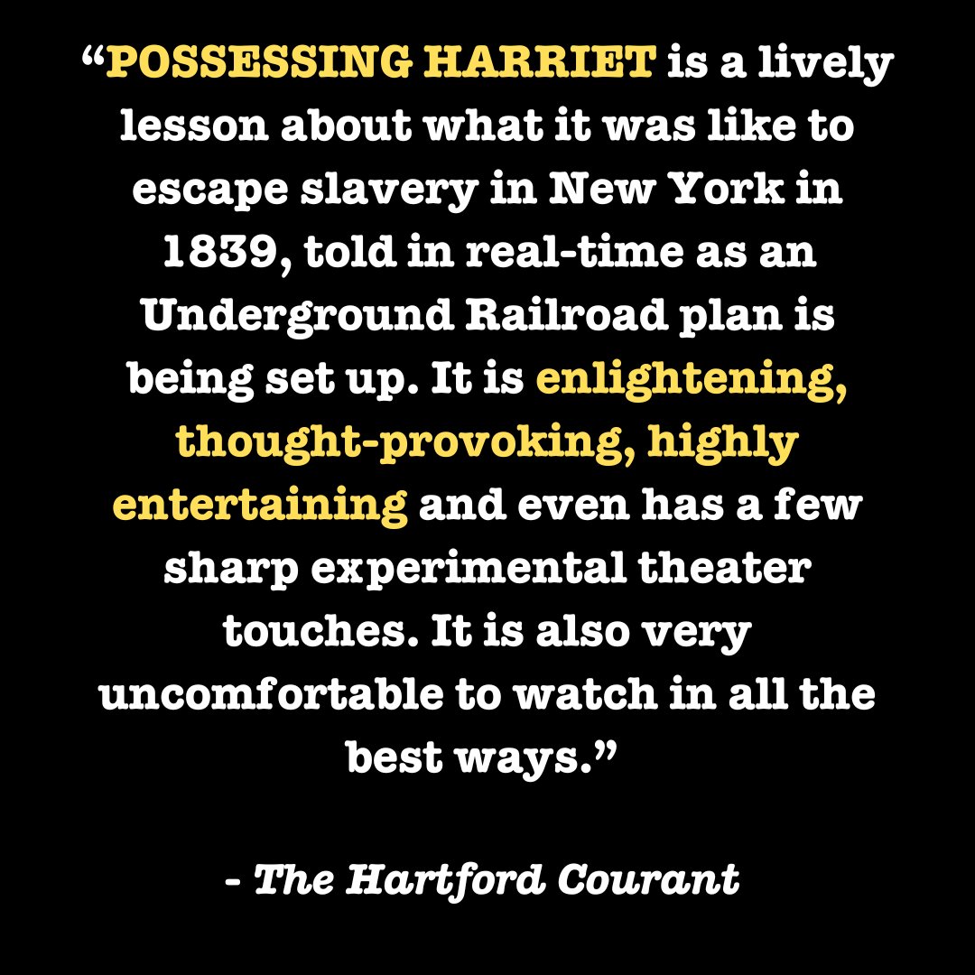HartBeatEnsembl's tweet photo. The Hartford Courant review is in and it's a rave for HartBeat Ensemble's POSSESSING HARRIET! Only four performances remain:  Fri at 8pm (Masks Required); Sat at 2pm &amp; 8pm; Sun at 2pm. Get your tickets here: https://t.co/03Jwl4yyMy

Full review here: https://t.co/fZaS134lSs https://t.co/FIpJYIU5aQ
