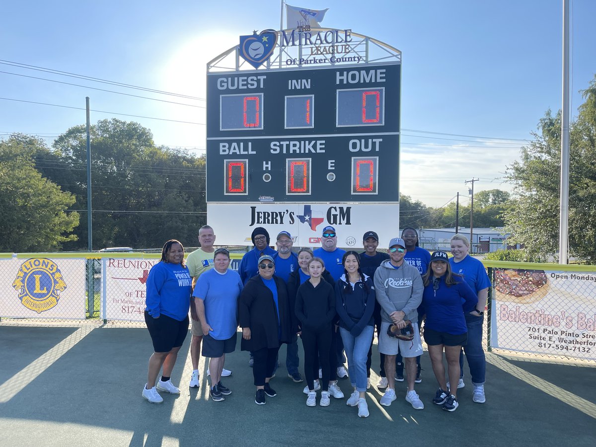 Our team had a BLAST volunteering with Miracle League Parker County! Miracle League promotes the health and wellbeing of individuals with disabilities through the fun of baseball! ⚾️