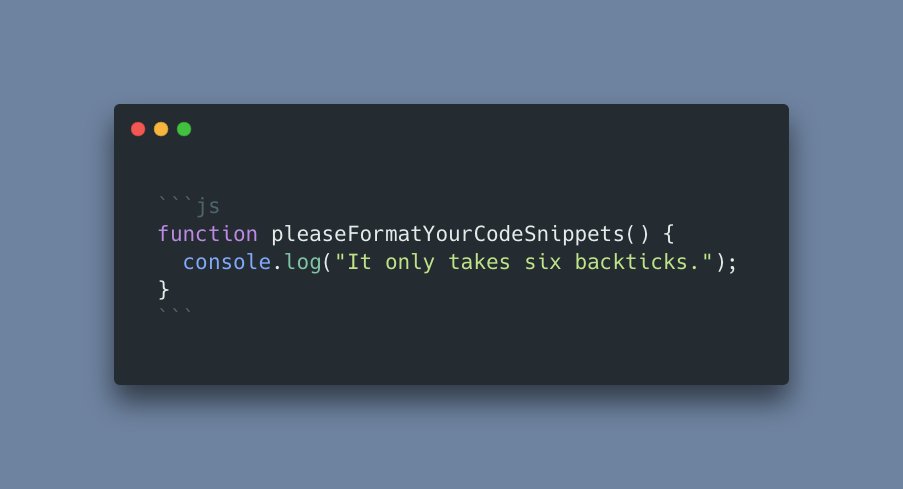 Developers please format your code snippets.