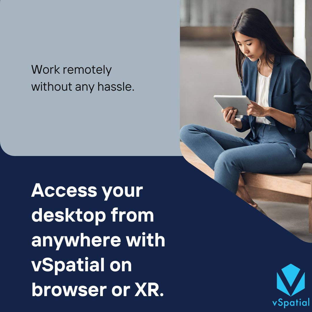 Access your PCs apps and files from anywhere with vSpatial.

Available via browser, Meta Quest, Lenovo A3 &amp; VRX, and other XR headsets.