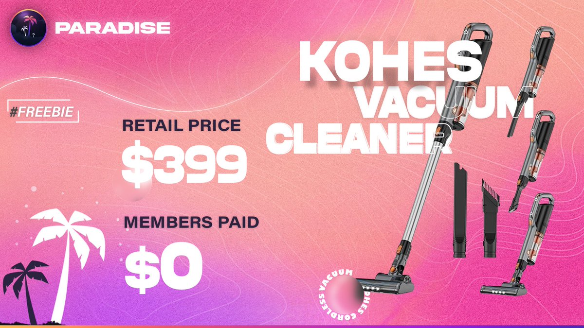 ParadiseCG's tweet photo. 💸Our Members had the chance to get Kohes Vacuum Cleaner for absolutely FREE.

👑 Paradise members are provided with daily Flips, Deals, Freebies, Discounts, Loops, Etc🌴

⚠️Watch while our members make extra Bank Roll$.

Random 💖Like + Retweet may get a chance for a surprise DMs.