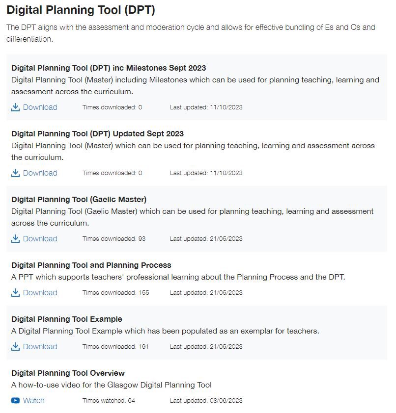 Jane_Arthur_'s tweet photo. The recently updated #DigitalPlanningTool along with a DPT version with Milestones included are now live & available within Glasgow Online GO ππ» There are Spotlight onβ¦ sessions to support teachers coming soon - watch this space π @EdISGlasgow @GIC_Glasgow https://t.co/3XtiY1ADYy