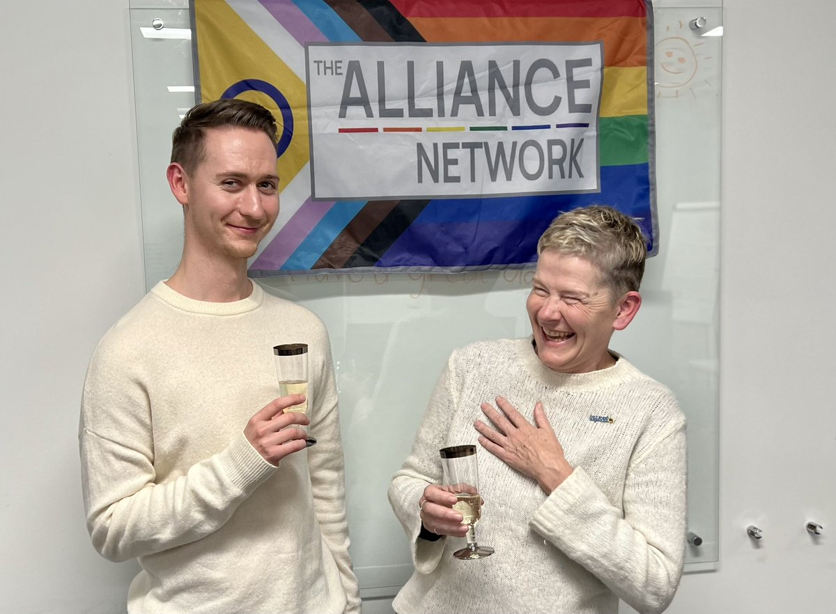 The alliance network in Birmingham hosted a fabulous night to celebrate #ComingOutDay. Without any planning it seems Patrick and I were dressed in matching outfits. I liked that. @DeloitteProud @patrickgi04