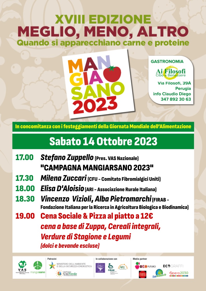 VasOnlus's tweet photo. Manca poco alla chiusura della 𝐂𝐚𝐦𝐩𝐚𝐠𝐧𝐚 𝐌𝐚𝐧𝐠𝐢𝐚𝐬𝐚𝐧𝐨 Vi aspettiamo 𝐬𝐚𝐛𝐚𝐭𝐨 𝟏𝟒 𝐨𝐭𝐭𝐨𝐛𝐫𝐞 a #Perugia (c/o Gastronomia Filosofi), in cui interverranno i rappresentati di #ARI #Firab #CfuItalia  Info: https://t.co/opIHpRCL6P https://t.co/4bSdA8glOZ