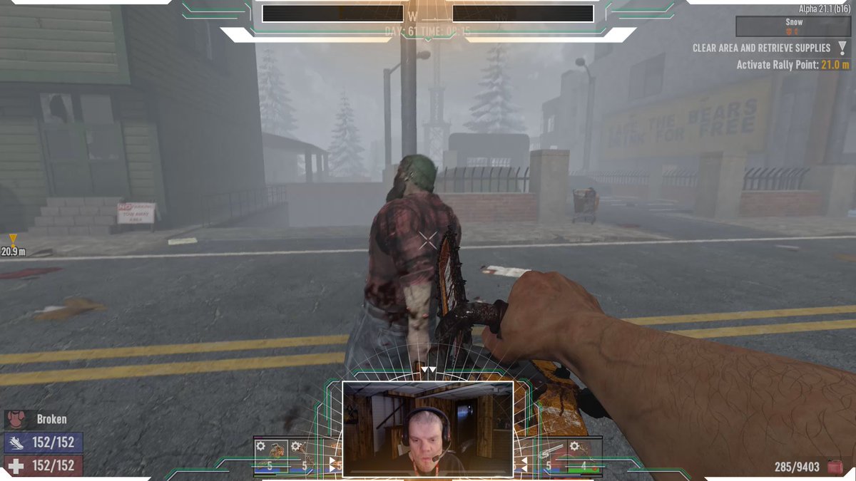 WedgeBob's tweet photo. Okay then, I guess we have @duckipeek dealing with #Inferno and @_Sashaino_ dealing with #Nuke, and here I am just mauling down zombie hordes in the #SnowBiome in #7DaysToDie and getting things ready to make a gyrocopter in time for the #Day63 Horde Night (let's hope). LOL!! https://t.co/vO4D5mQ77I