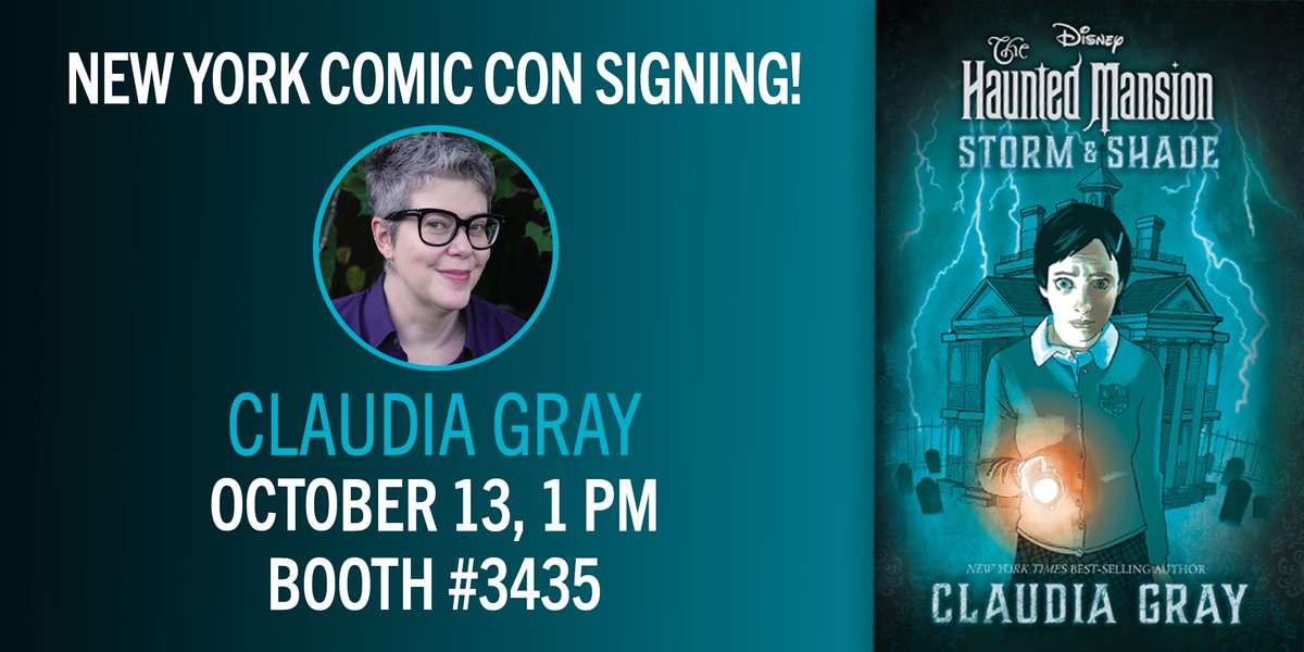 Disney Books (@disneybooks) on Twitter photo Don’t miss <a href="/claudiagray/">Claudia Gray</a> signing The Haunted Mansion: Storm & Shade on Friday, Oct. 13 at #NYCC in Disney Publishing booth 3435! Don’t miss <a href="/claudiagray/">Claudia Gray</a> signing The Haunted Mansion: Storm & Shade on Friday, Oct. 13 at #NYCC in Disney Publishing booth 3435!