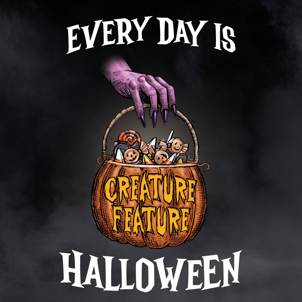Feeling unlucky? Listeners beware, this Friday The 13th CREATURE FEATURE will be premiering an all new single 'EVERY DAY IS HALLOWEEN'. You have been warned!

Ghoulish artwork by D. W. Frydendall.

#creaturefeature #fridaythe13th #everydayishalloween #creaturefeaturemusic