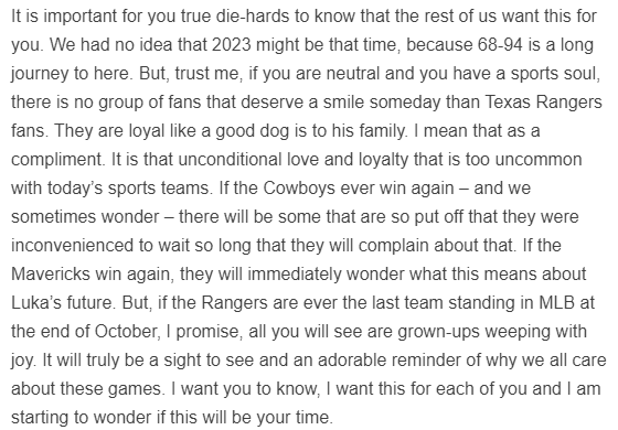 BricePaterik's tweet photo. This is so incredibly good and moving from @SportsSturm. 

I will certainly be one of those grown-ups weeping if the Rangers really do win it all. https://t.co/UUIacwFy3x https://t.co/XMAuZ9L4yt