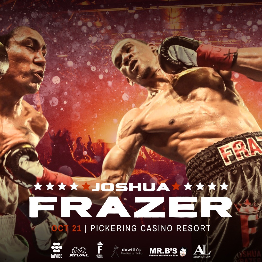 October 21@pickeringcasio.#undefeated Boxing prospect #joshuafrazer in action with his 9th fight, get tickets now @unitedpromotions,great fight card with action starting@7pm
