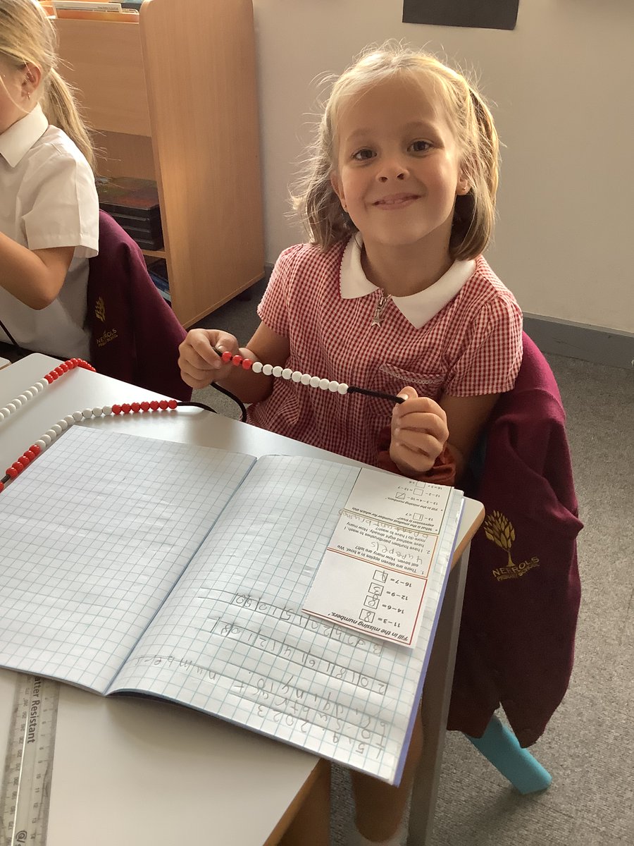 nerrolsmaple's tweet photo. In Maths we have also been learning how to use bead strings to help us with our place value! https://t.co/447MpRiKj1