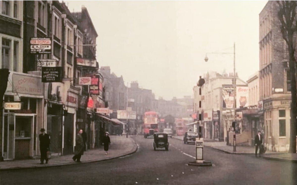 Misty day on Rye Lane, 1960. A photo from ‘Peckham Streets’, published by The Peckham Society.