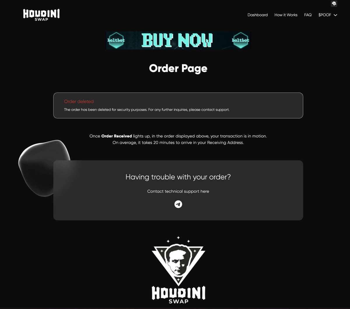 ⚡ BoltBot is now occupying advertisement space on the frequently visited HoudiniSwap.com, with their users now being directly exposed to BoltBot!

This is part of our plan to increase BoltBot’s exposure through various Marketing Channels.

Watch out, $BOLT is coming.. ⚡