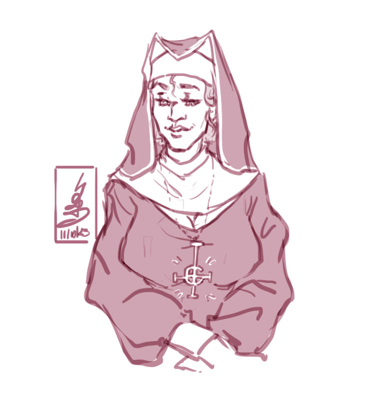 art_sld's tweet photo. Hello my dears 'u'
Ghostober day 11: "grucifix"
@themratts oc Sister Alena looks in love, at the grucifix given to her by her beloved Copia #ghostober #inktober2023 #inktober2023day11 #Inktober #ghostbc #papaemeritusiv #Ghost #sisteralena #grucifix #papaemeritusiv https://t.co/7oo6uN0mN7