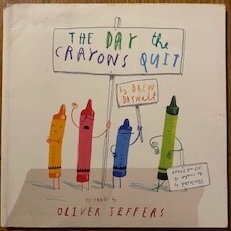 MarianBrennan's tweet photo. DAY 17 of the Irish Children's Book Challenge - A picturebook.  The Day the Crayons Quit by the fab @OliverJeffers This book is loads of fun and perfect for 3-6 year olds. Fun and funny 😀 #DiscoverIrishKidsBooks #DIKBChallenge23 #IrishBooks #booktwitter #kidsbooktwitter https://t.co/T8XpOgh1z1