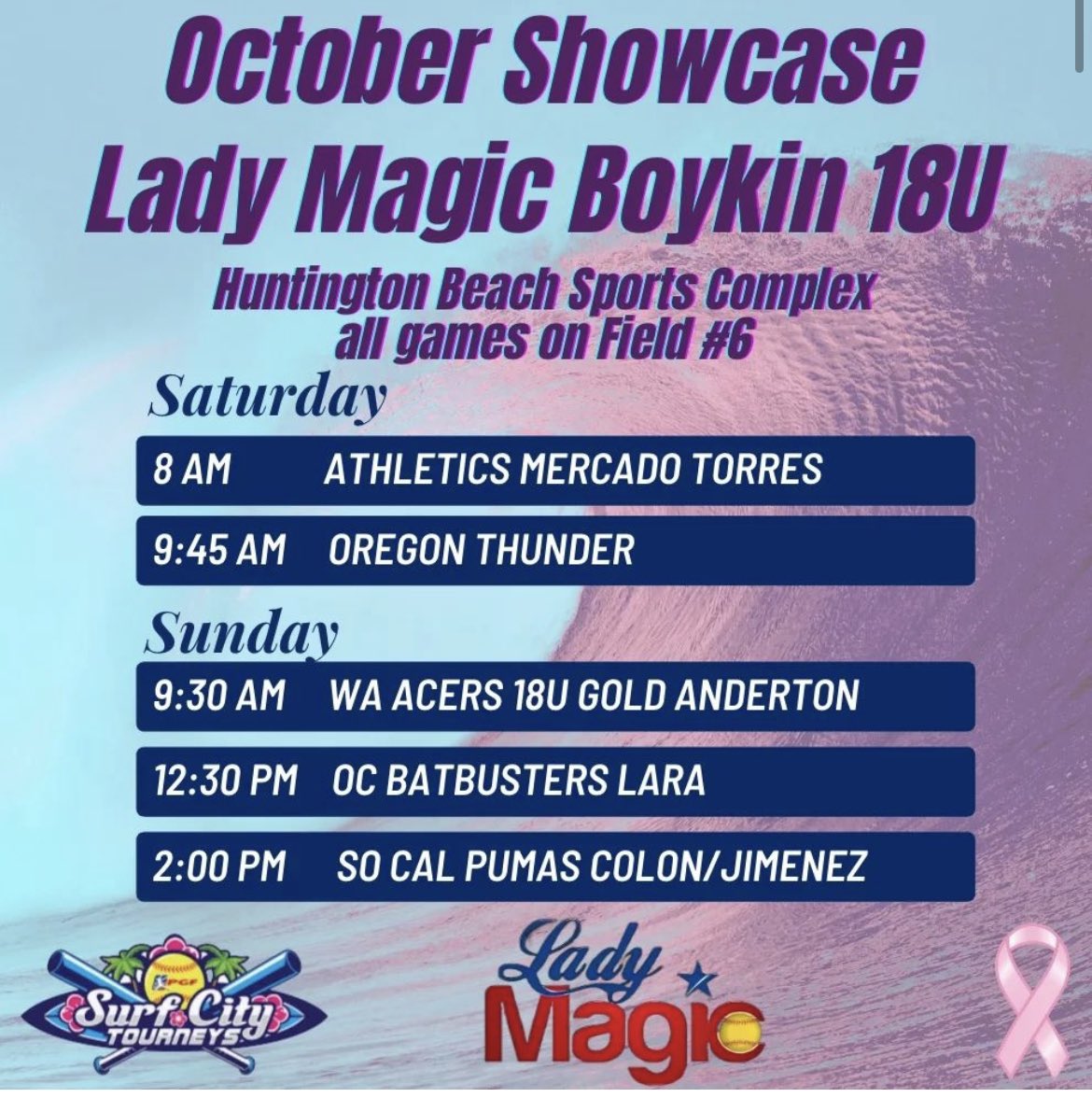 Looking forward to this weekend in Huntington Beach! Hope to see you there ❤️💙🌴
<a href="/stef_ewing/">Stef Ewing</a> <a href="/Amy_Hayes22/">Amy Hayes</a> <a href="/BrieGalicinao/">Brie Galicinao</a> @UCR_CoachPalmer <a href="/LindaGarza02/">Coach Garza</a> <a href="/CoachKellyFord/">Kelly Ford</a> <a href="/UHawaiiSoftball/">Bob Coolen</a> <a href="/SFState_SB/">SF State Softball</a> <a href="/tairiaflowers/">Tairia Flowers</a> <a href="/shelbyjeff20/">Shelby Jeffries</a>