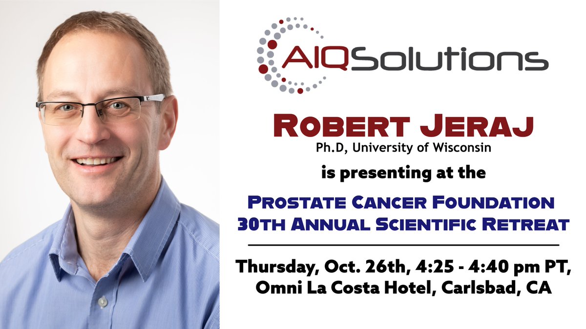 AIQ Co-Founder and CSO will be speaking about AI-Based Quantitative Imaging Biomarkers at the @PCFnews Retreat. #PCFRetreat23