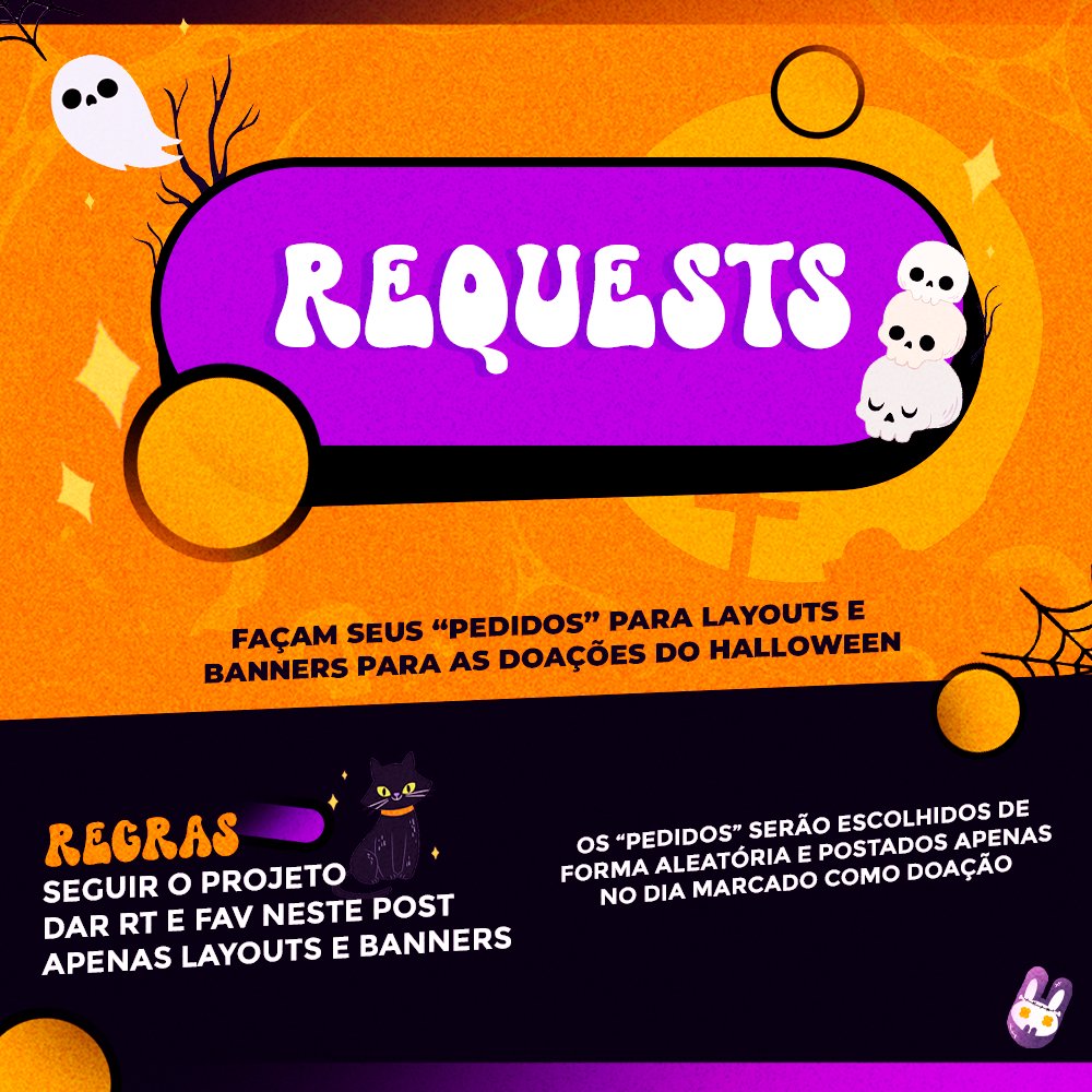 kassie_studio's tweet photo. ESTA ABERTO!!!👻 

Neste post vocês poderão mandar suas solicitações para as doações que acontecerão dia 15 em comemoração ao Halloween! 

Lembrem-se de seguir as regras, apenas serão aceitas solicitações daqueles que as fizerem e não se esqueçam de ficar de olho na futura doação https://t.co/8s96xYr2dl