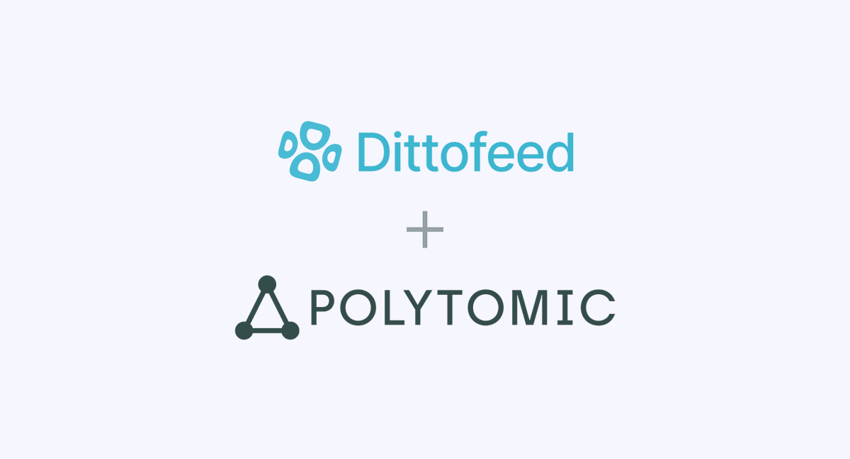 Happy to release our integration with @dittofeed! Now you can use Polytomic to sync users and events to Dittofeed from your databases, data warehouses, SaaS tools, HTTP APIs, or even spreadsheets!