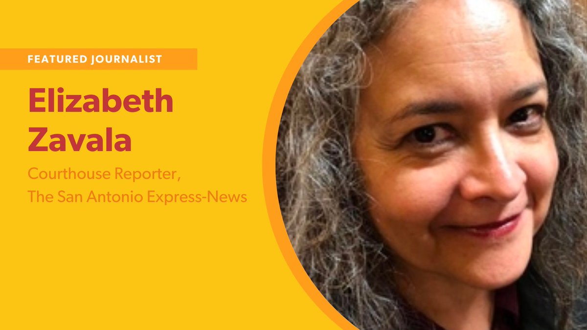 Today's featured journalist is <a href="/elizabeth2863/">Elizabeth Zavala 📰📝</a>, a courthouse reporter at <a href="/ExpressNews/">San Antonio Express-News</a>. Elizabeth has bylines in <a href="/dallasnews/">Dallas Morning News</a>, <a href="/startelegram/">Fort Worth Star-Telegram</a>, @MultiView and more. bit.ly/3FxbTI9 #HispanicHeritageMonth