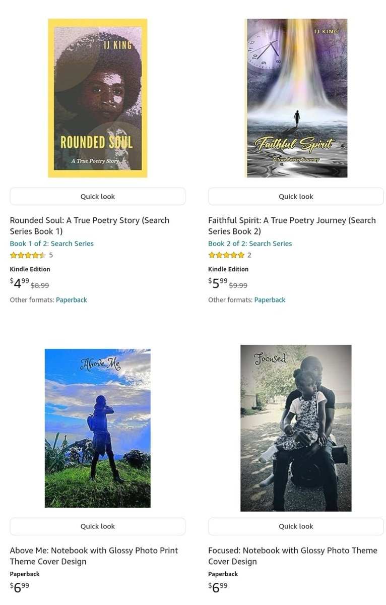ijking's tweet photo. All of my books, 2 #poetrybooks 2 #notebooks available on #Amazon #Kindle Order yours today. https://t.co/SvvbIEYRr4 #ebook #paperback #author #caribbean #bookreview #reading #tbr #life #love #goals #inspiration #motivation #direction #photography #vision #selfhelp #writing https://t.co/QD5KiafgeN