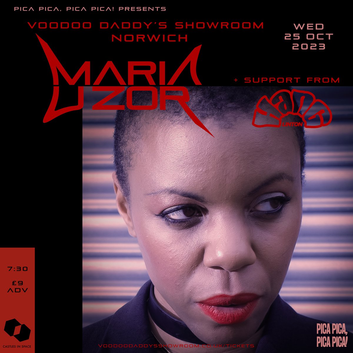 Hell yeah! I. Can't. Wait. 😻 It's exactly 2-wks 'til Pica pica, Pica Pica! helps @_MariaUzor celebrate her album launch with <a href="/hang_linton/">𝐇𝐀𝐍𝐆 𝘭𝘪𝘯𝘵𝘰𝘯</a> at Voodoo Daddy's, #Norwich.

"Electronically experimental and devilishly groovy" <a href="/narc_magazine/">narc_magazine</a> 

Join the party: eventbrite.co.uk/e/maria-uzor-h… 🎟
