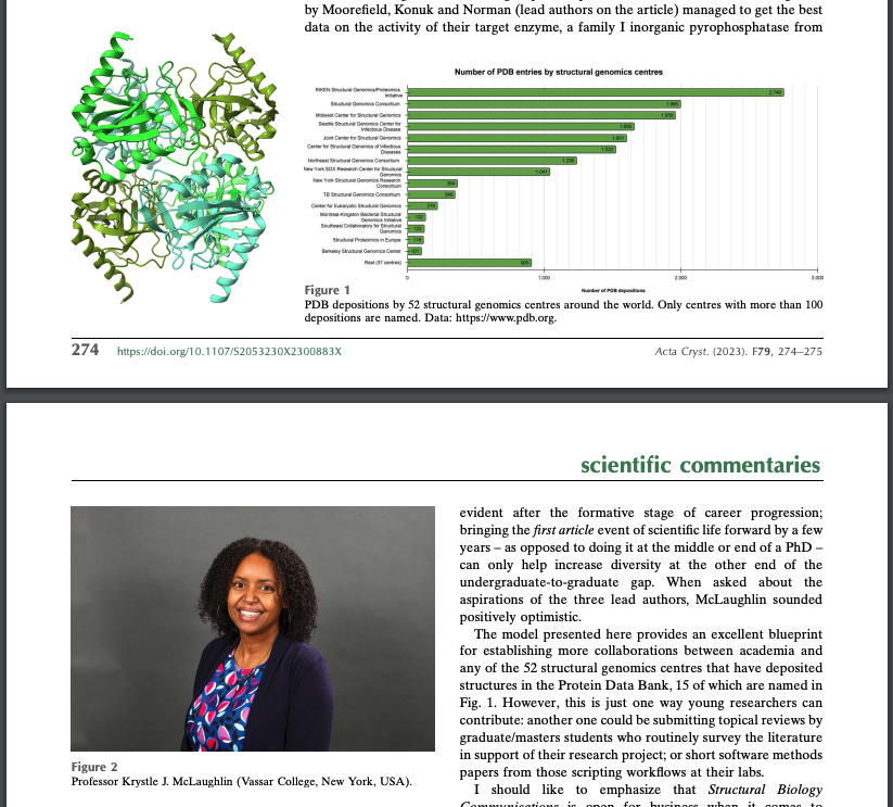 'Prof. McLaughlin is passionate about making the protein crystallography experience accessible to undergraduate students with a special focus on minorities currently underrepresented in research' Read more in this editorial featuring my @Vassar #CURE using @SSCGID & @BLbiochem!