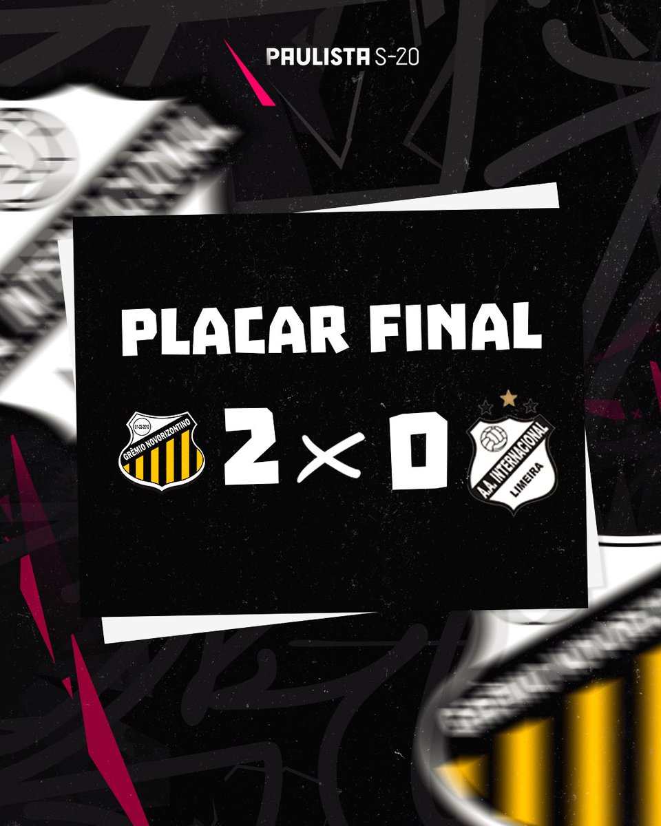 interdelimeira's tweet photo. PLACAR FINAL! 

A Inter se despede do Campeonato Paulista Sub-20 após ser superada por 2 a 0 pelo Grêmio Novorizontino.

#VAILEÃO
🦁🏁

#CriasDaBase #Internacional #Leão #VaiLeão #Inter #Paulistão #LeãoDaPaulista #TarchaSports #AgsDevice #alluri https://t.co/eGPR96AH7l