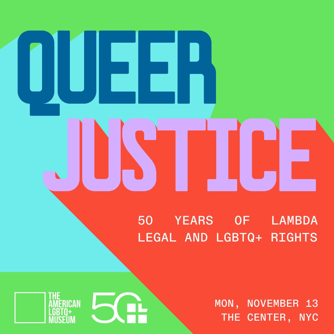 We’re proud to announce the launch of Queer Justice, our first traveling exhibition created in collaboration with @LambdaLegal! Mark your calendars for Nov 13th, when Queer Justice will open in NYC, and then make its way to a city near you. Learn more ➡️ queerjustice.info