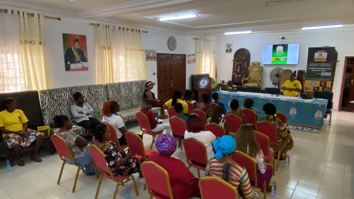 AVAFinfo's tweet image. On the 11/10/2023. The NFON’s Palace was host to a program : EMPOWERED. A WORKSHOP ON BRIDGING GENDER &amp;amp; CLIMATE JUSTICE organized by Global Action For Education &amp;amp; Rehabilitation (GAERE). In collaboration with AVAF, BOUGHO IGZEGH, KFS Ltd, &amp;amp; FRIENDS OF THE NFON’S PALACE KUMBA.